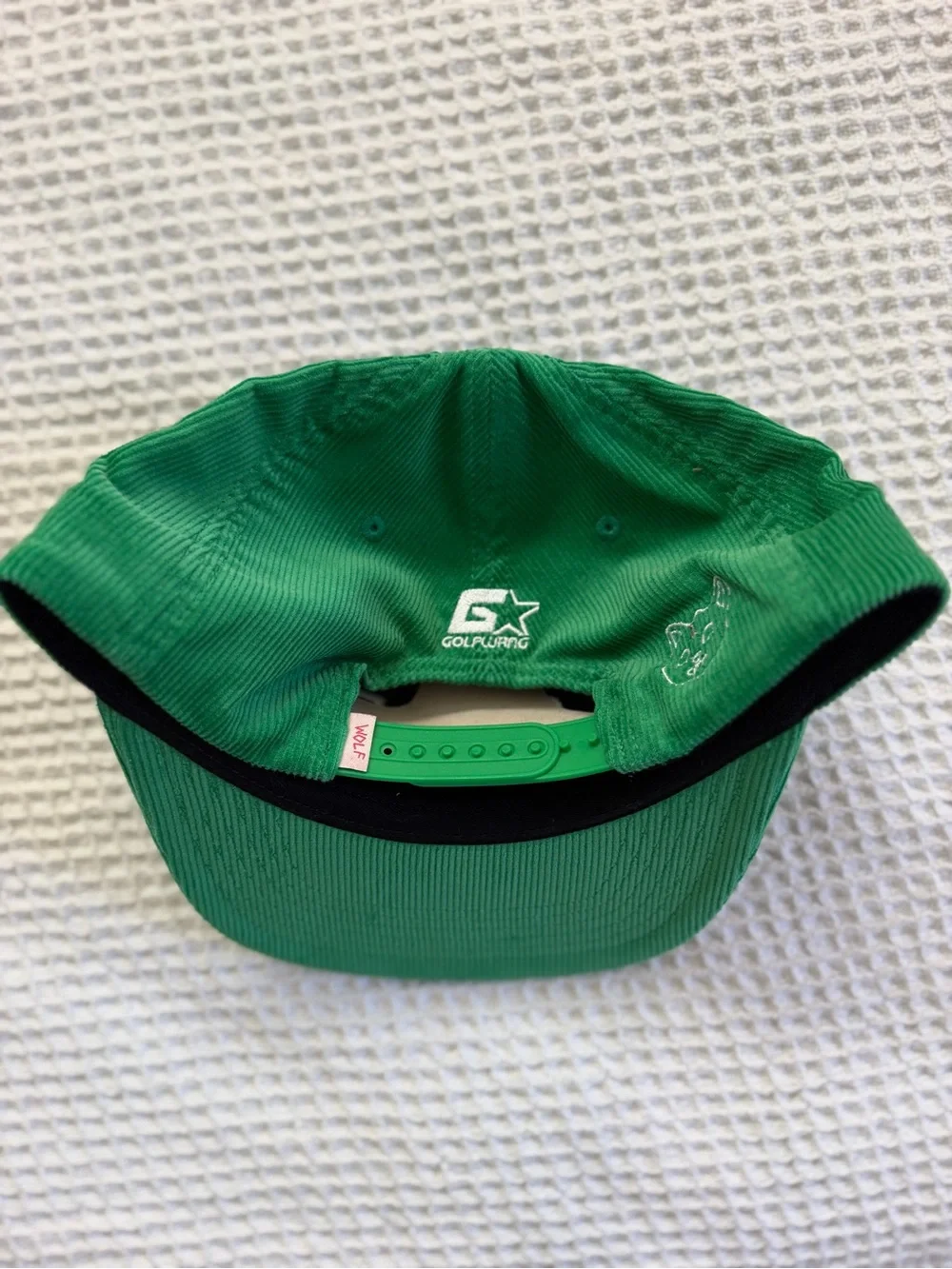 NEW Green 'GOLF' Corduroy Cap